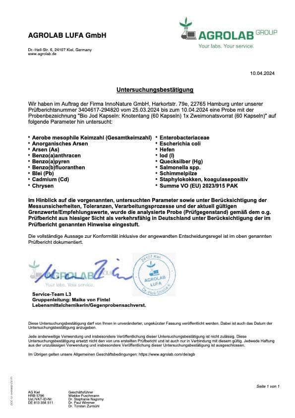 InnoNature Kapseln Bio Jod Kapseln: Knotentang (60 Kapseln)