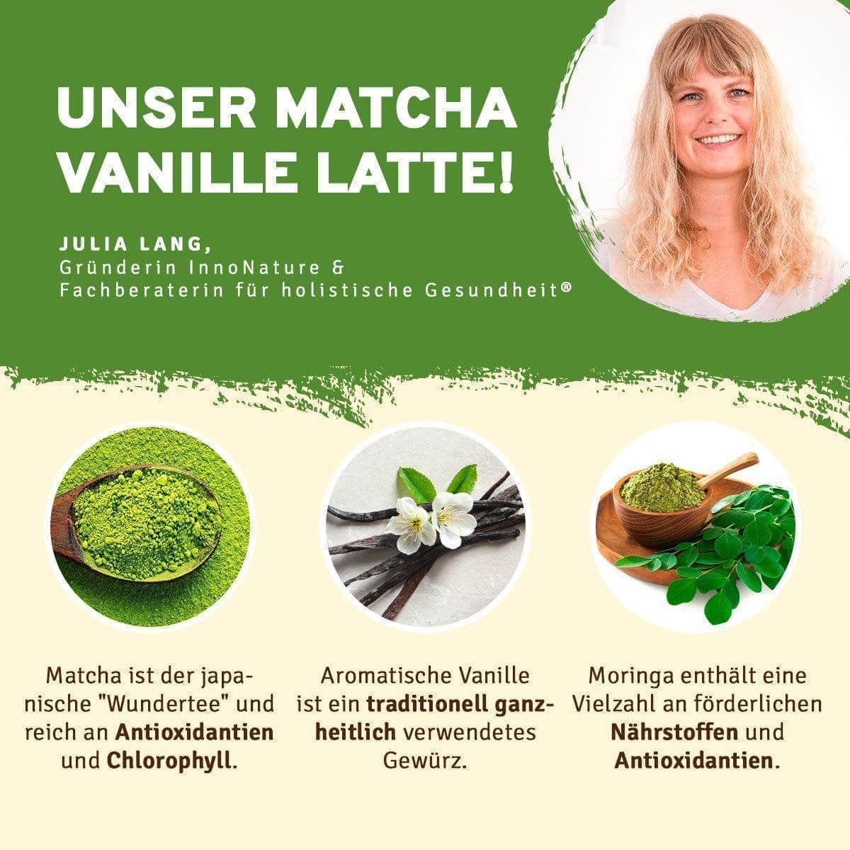 InnoNature 1x Bio Kurkuma Latte, 1x Bio Matcha Vanille Latte, 1x Bio Schoko Hanf Latte Latte-Love-Paket