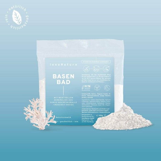 InnoNature Bad 60g Mini Basenbad mit Sango Meereskoralle + Rügener Kreide