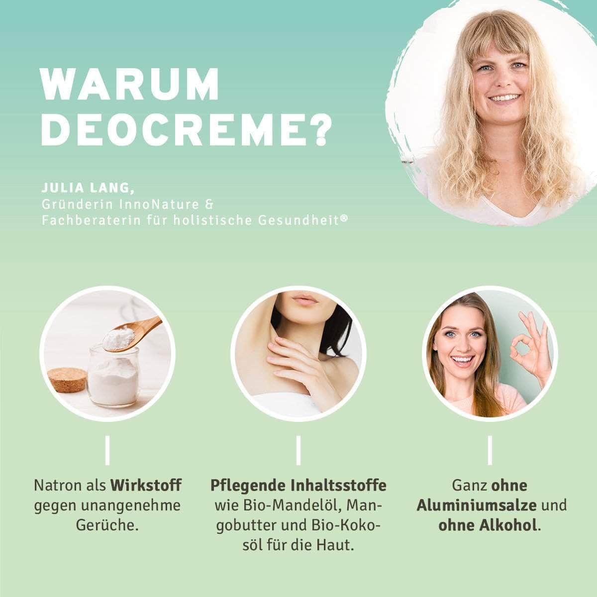 InnoNature Creme 1x Vorrat (1x Deocreme Pure, 1x Deocreme Salbei-Limette) Vorteilspaket natürliche Deocreme