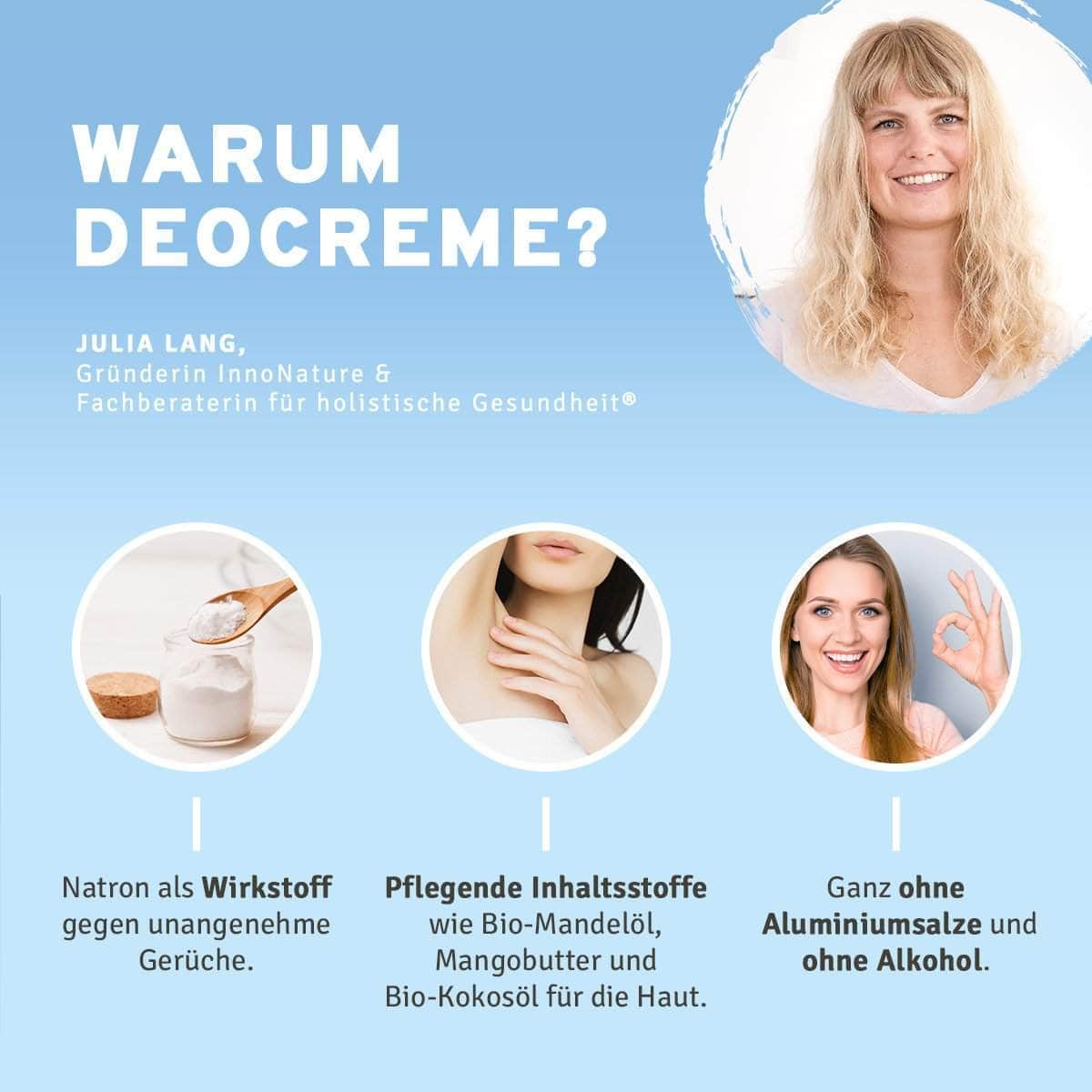InnoNature Creme 1x Vorrat (1x Deocreme Pure, 1x Deocreme Salbei-Limette) Vorteilspaket natürliche Deocreme