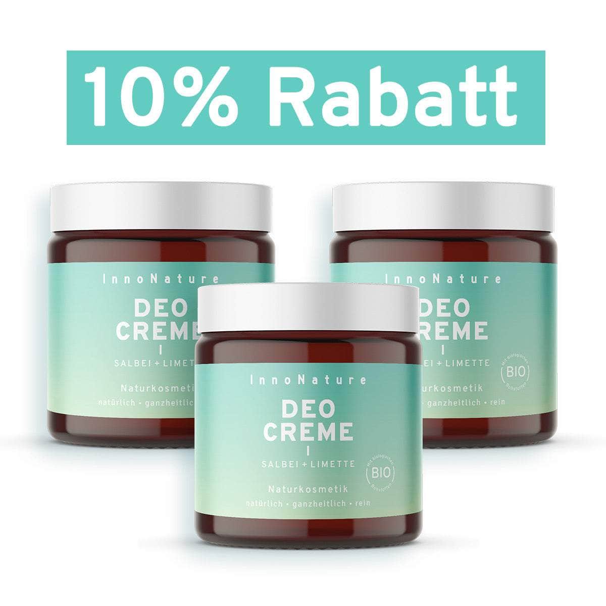 InnoNature Creme 3x60ml Natürliche Deocreme Salbei - Limette