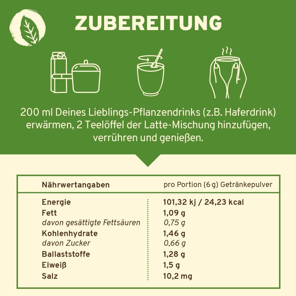 InnoNature Getränkepulver 18g Mini Bio Matcha Vanille Latte