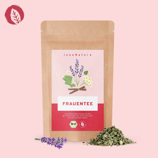 InnoNature Getränkepulver Bio Frauentee: Kräuterteemischung mit Süßholz, Frauenmantel und Lavendel