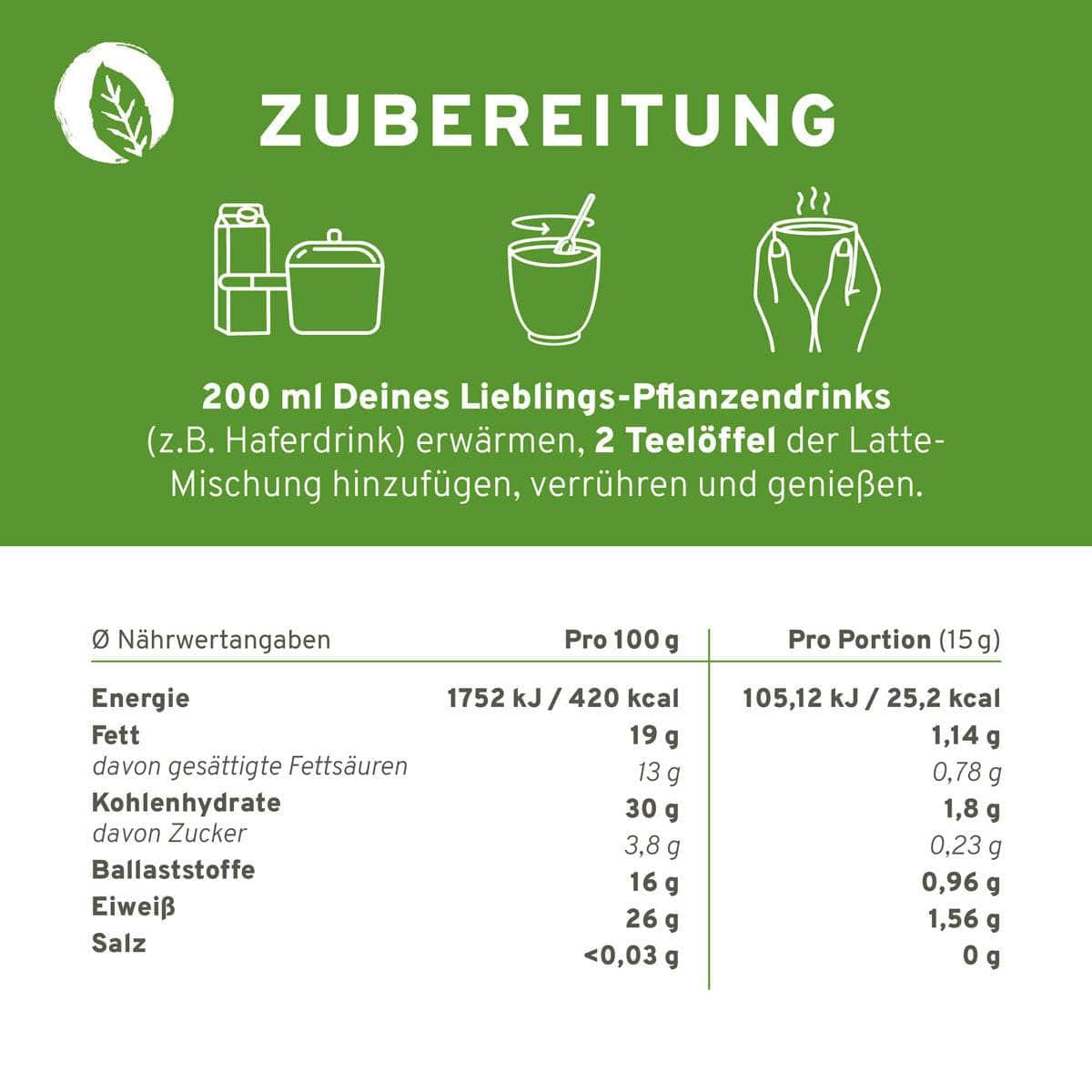 InnoNature Getränkepulver Bio Matcha Vanille Latte