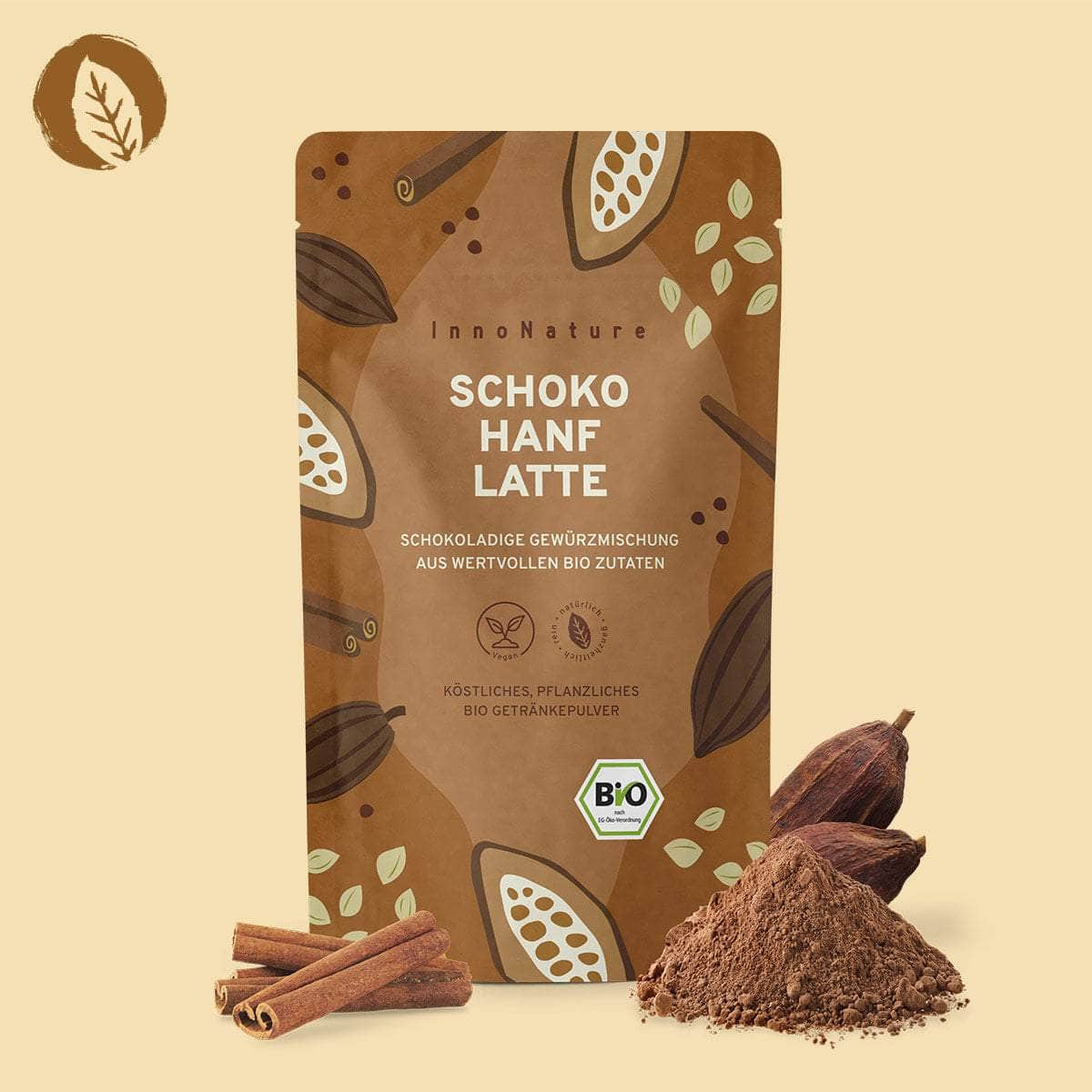 InnoNature Getränkepulver Bio Schoko Hanf Latte
