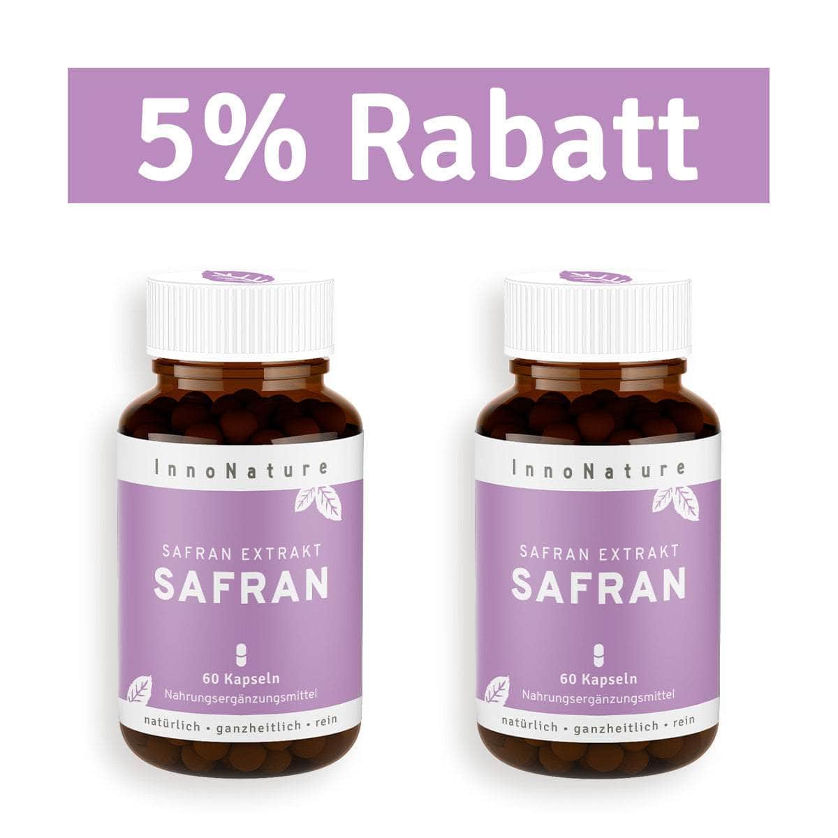 InnoNature Kapseln 2x Monatsvorrat (120 Kapseln) Safran Extrakt: Crocin und Safranal