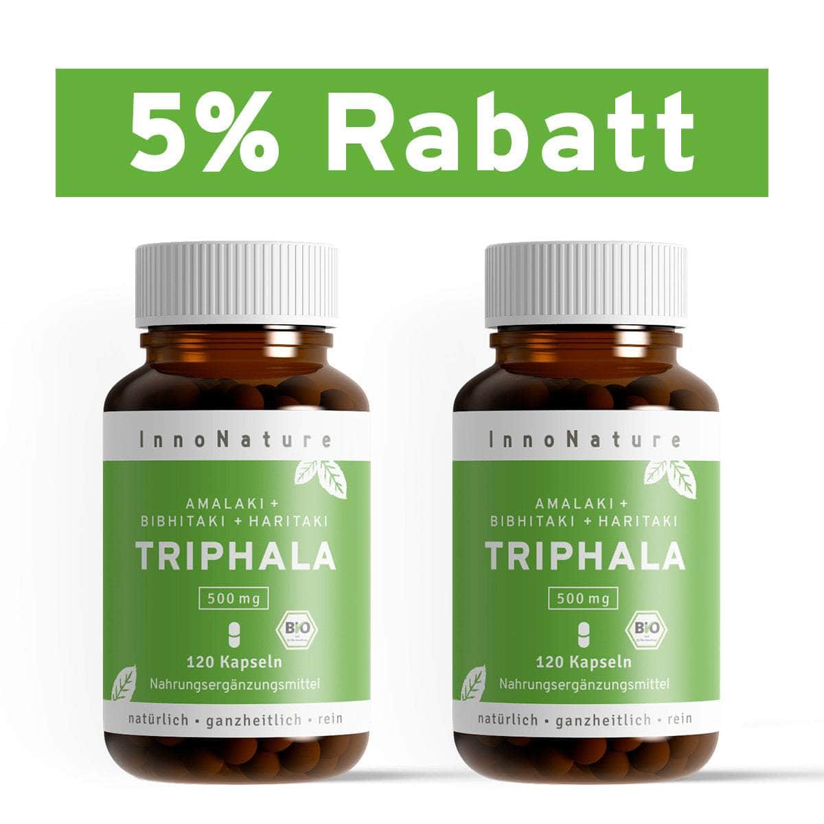 InnoNature Kapseln 2x Viermonatsvorrat (2 x 120 Kapseln) Bio Triphala Kapseln