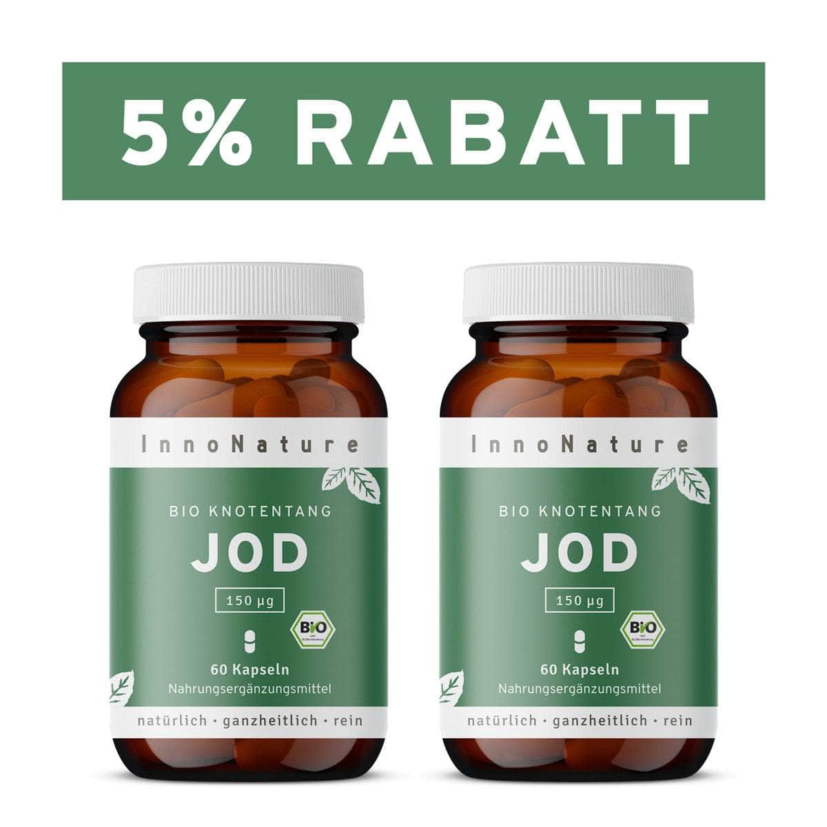 InnoNature Kapseln 2x Zweimonatsvorrat (2x60 Kapseln) Bio Jod Kapseln: Knotentang (60 Kapseln)