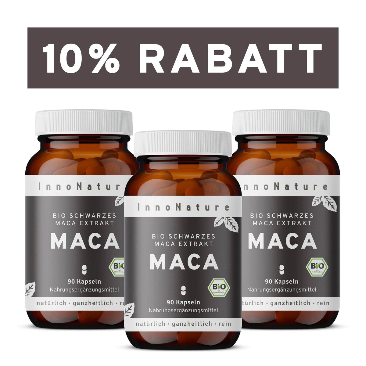 InnoNature Kapseln 3 x 90 Kapseln Bio Schwarzes Maca Extrakt Kapseln