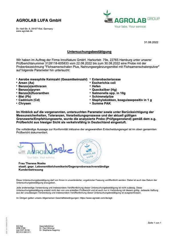 InnoNature Kapseln Ballaststoffe + Extrakte: Flohsamenschalen Plus Kapseln