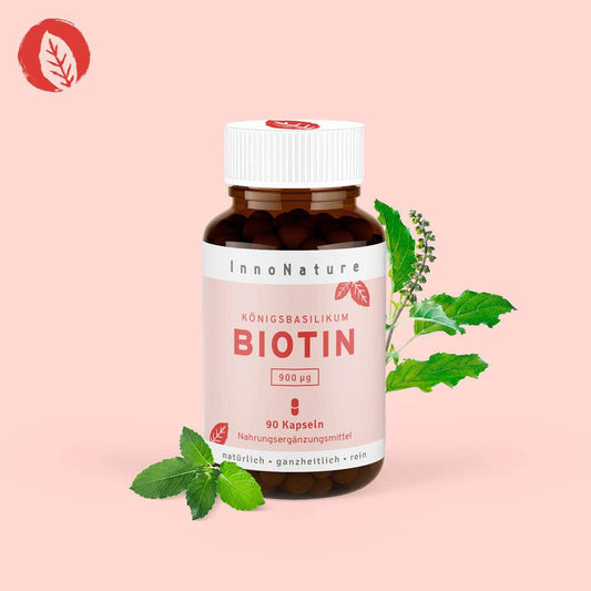 InnoNature Kapseln Biotin Kapseln: Vitamin B7 aus Königsbasilikum