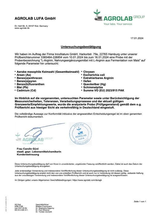 InnoNature Kapseln L-Arginin Kapseln