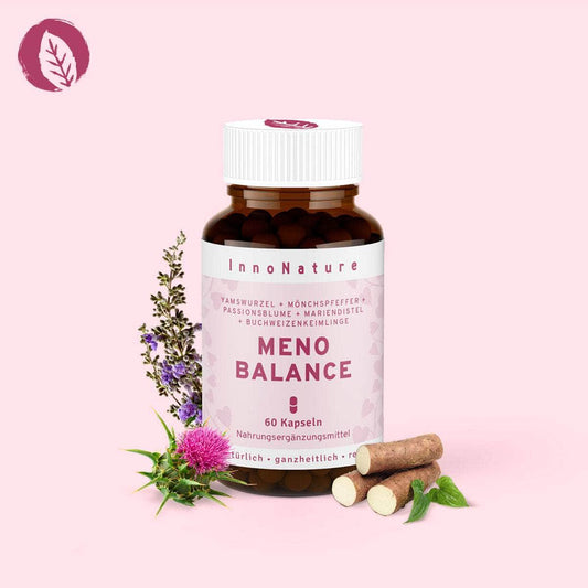 InnoNature Kapseln Meno Balance Kapseln: Yamswurzel, Mönchspfeffer, Passionsblume, Mariendistel und Vitamin B6