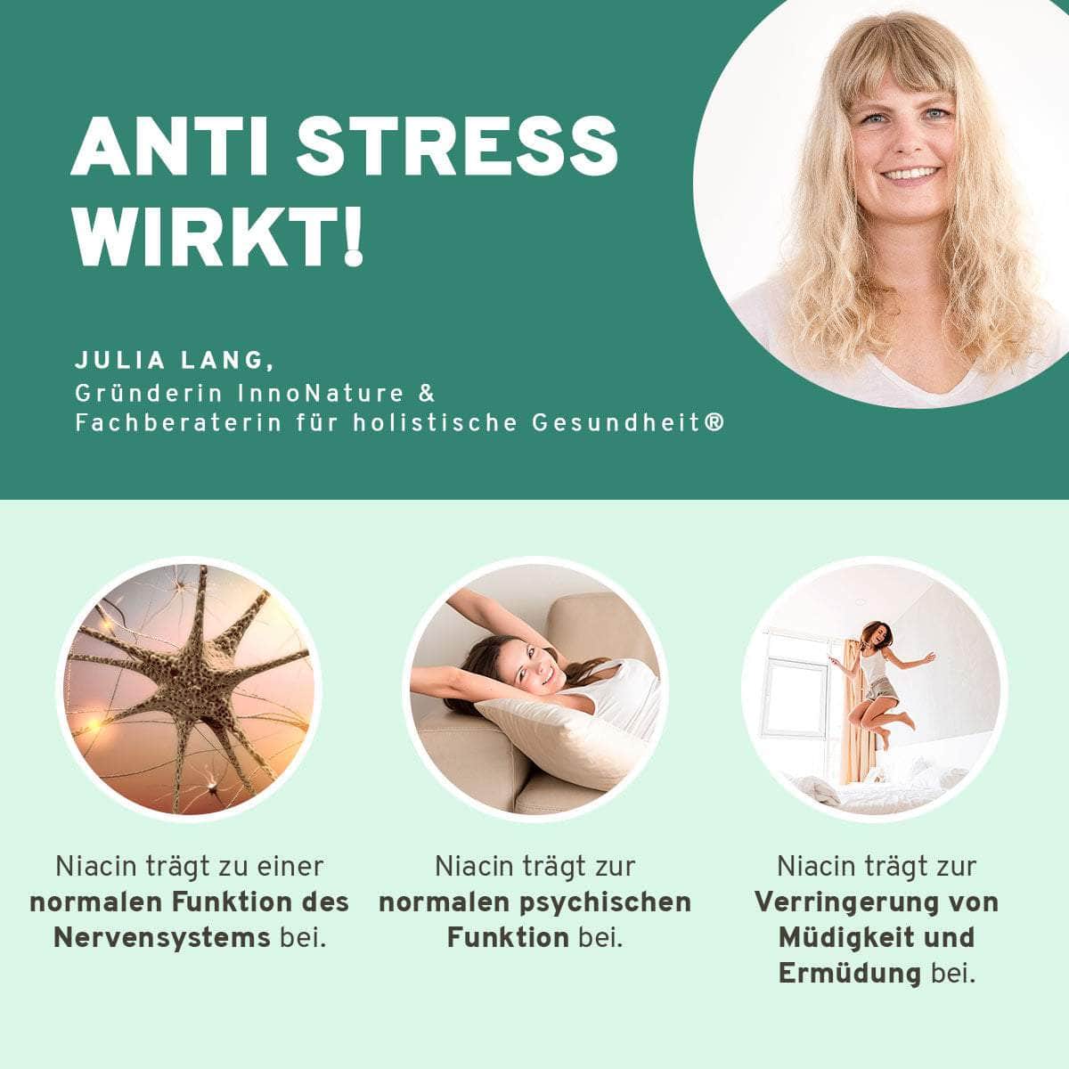 InnoNature Pakete 1x Vorrat (1x Anti Stress, 1x Omega 3, 1x Vitamin D3, 1x Vitamin K2, 1x Vitamin C) Anti-Stress-Paket