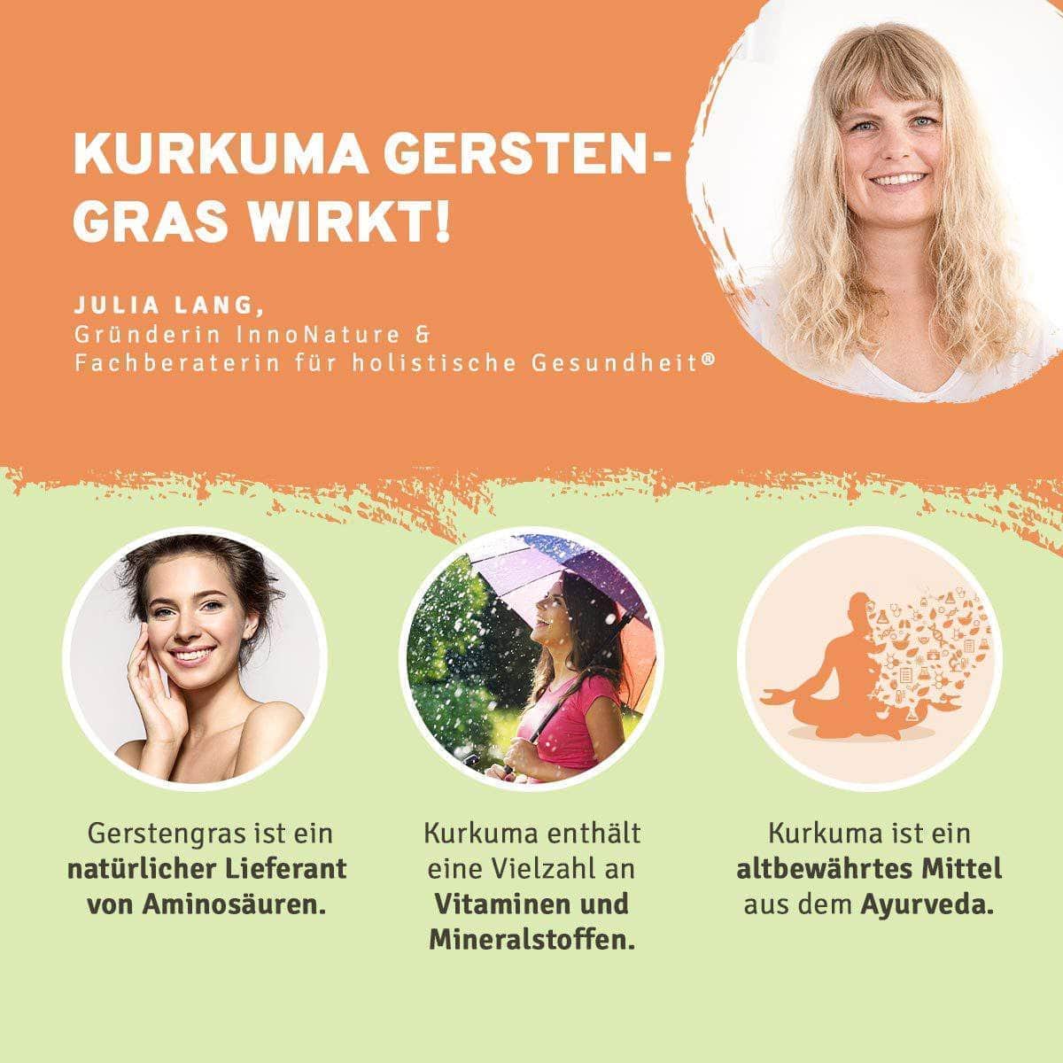 InnoNature Pakete 1x Vorrat (1x Haut Haare Nägel, 1x OPC, 1x Vitamin C, 1x Mikrobiom, 1x Curcuma, 1x Kurkuma Gerstengras) Beauty-Paket