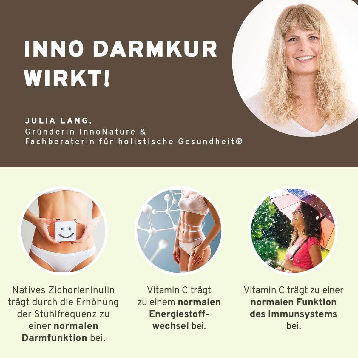 InnoNature Pakete 1x Vorrat (1x Inno Darmkur, 1x Mikrobiom Flora, 1x Magnesium+Calcium, 1x Weihrauch, 1x Curcuma, 1x Flohsamenschalen) Großes-Darmkur-Paket
