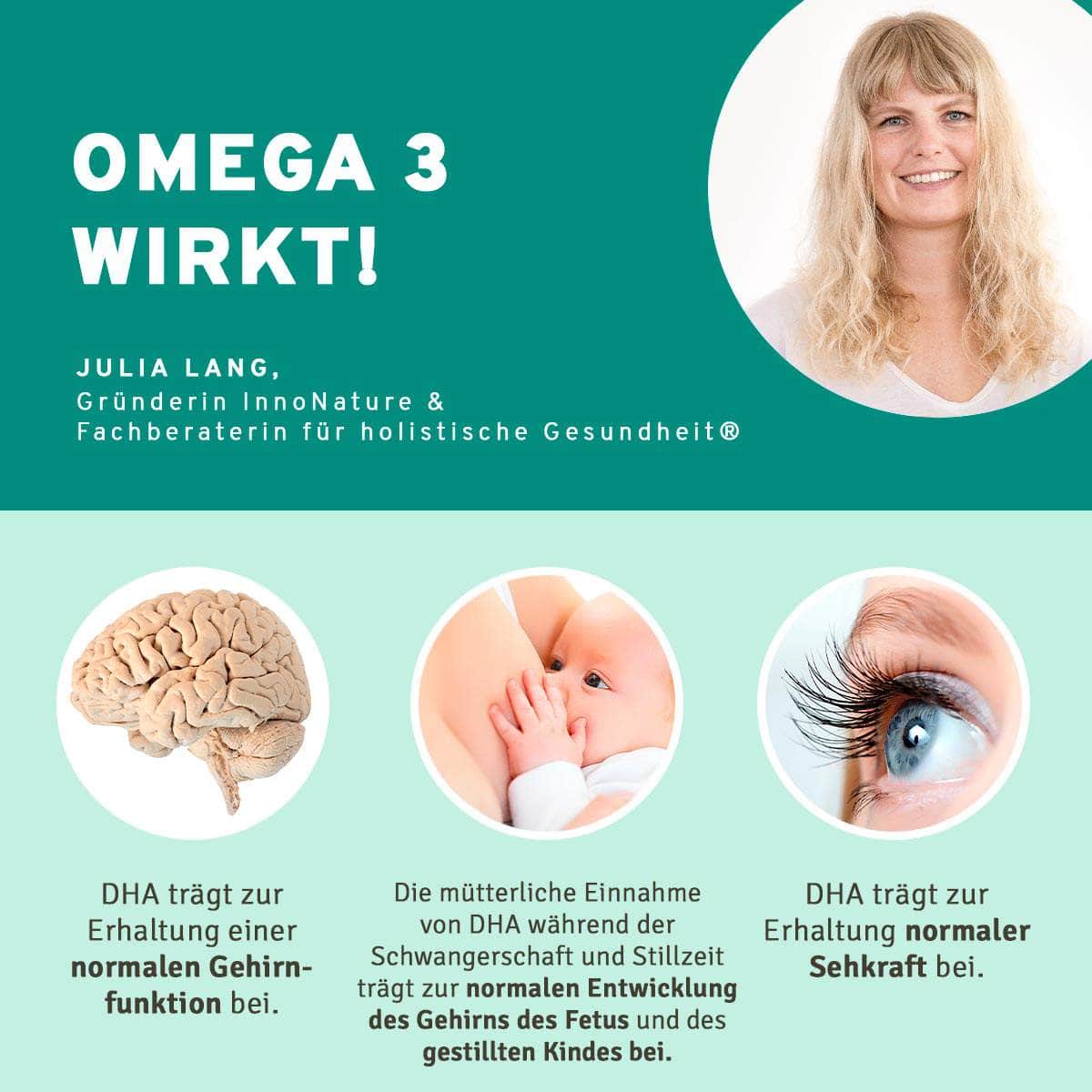 InnoNature Pakete 1x Vorrat (1x Omega 3 Kapseln, 1x Bockshornklee, 1x Vitamin B Komplex, 1x Vitamin D3, 1x Jod) Stillzeit-Paket