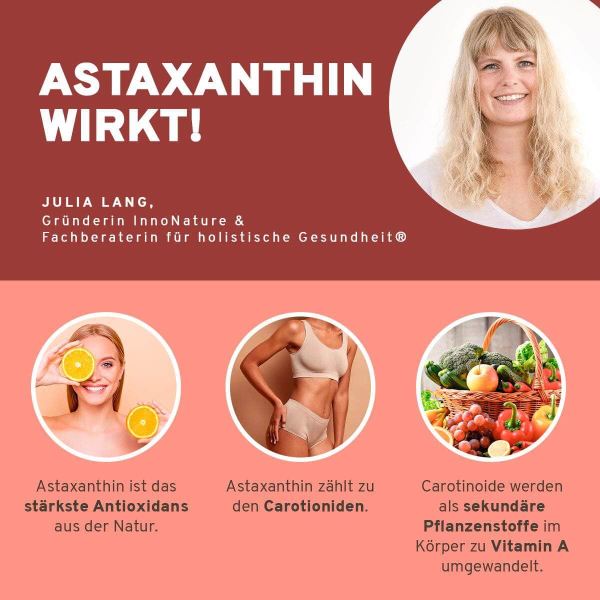 InnoNature Pakete 1x Vorrat (1x Omega 3 Softgel Kapseln, 1x Beta Carotin Tropfen, 1x Astaxanthin) Augen-Paket