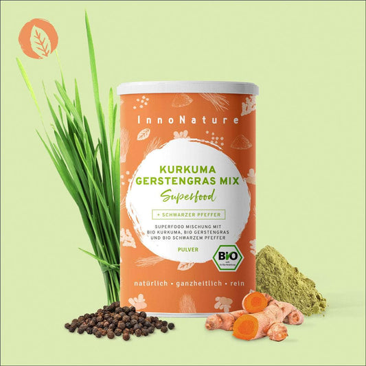 InnoNature Pulver Bio Kurkuma Gerstengras Mix Superfood