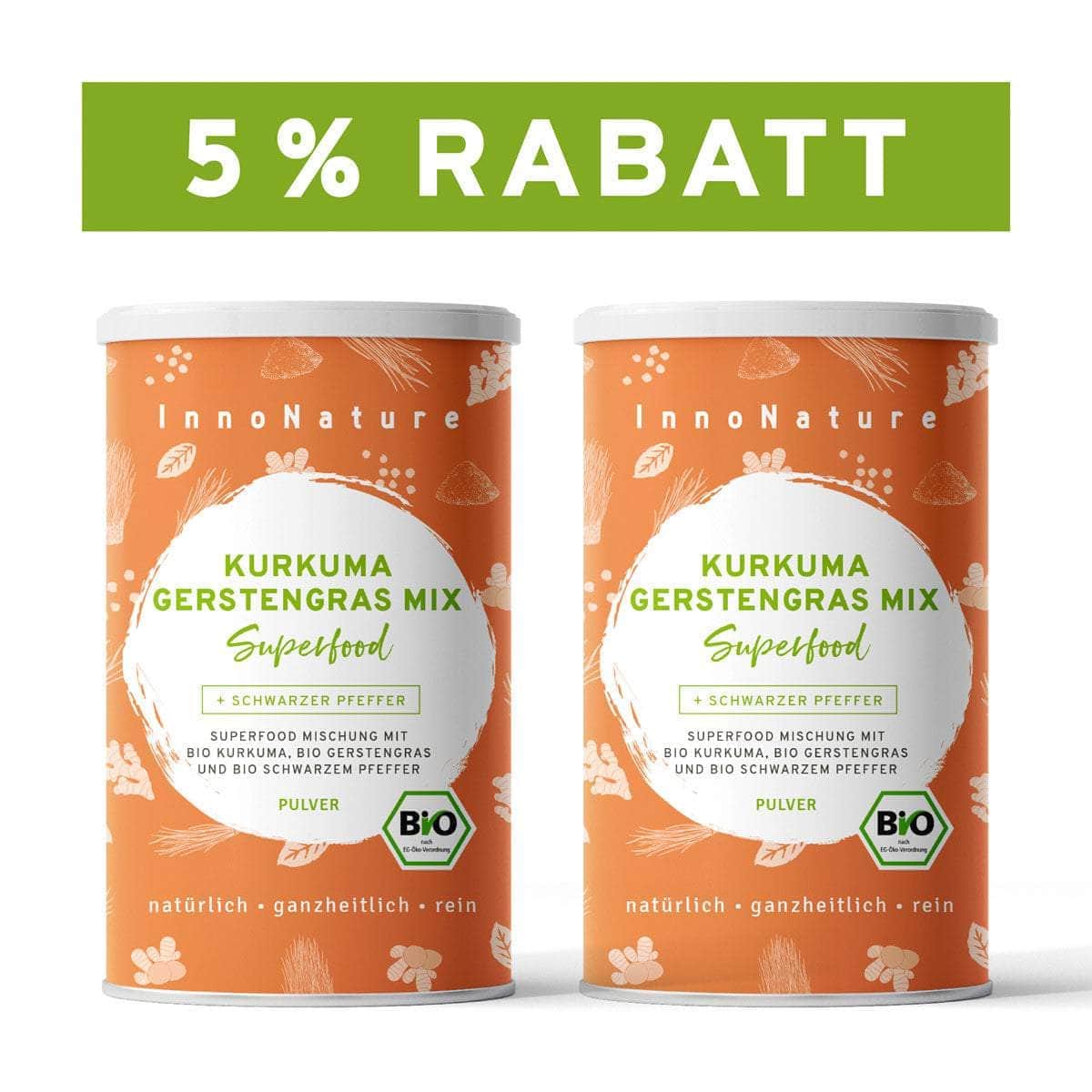 InnoNature Pulver Bio Kurkuma Gerstengras Mix Superfood
