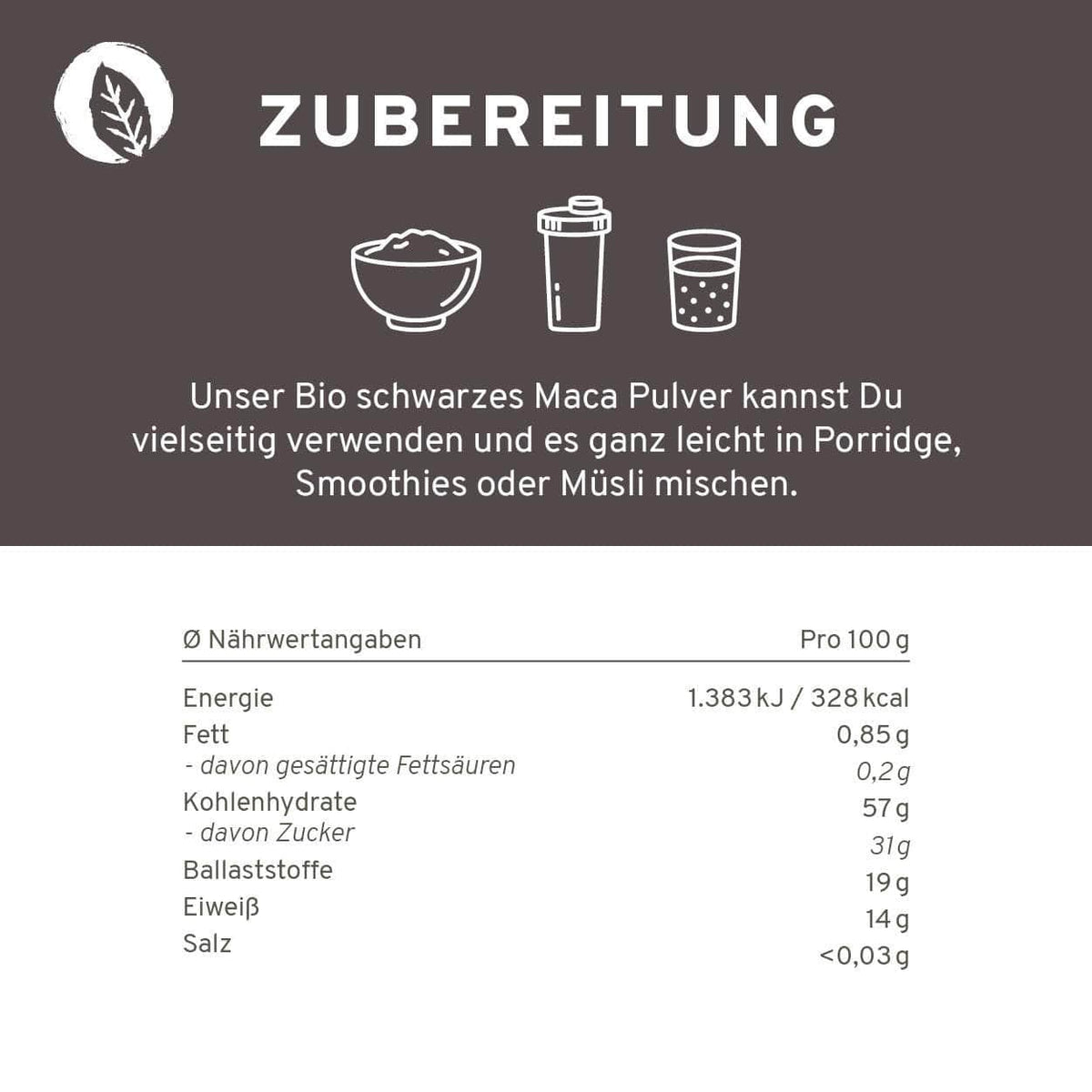InnoNature Pulver Bio Schwarzes Maca Pulver