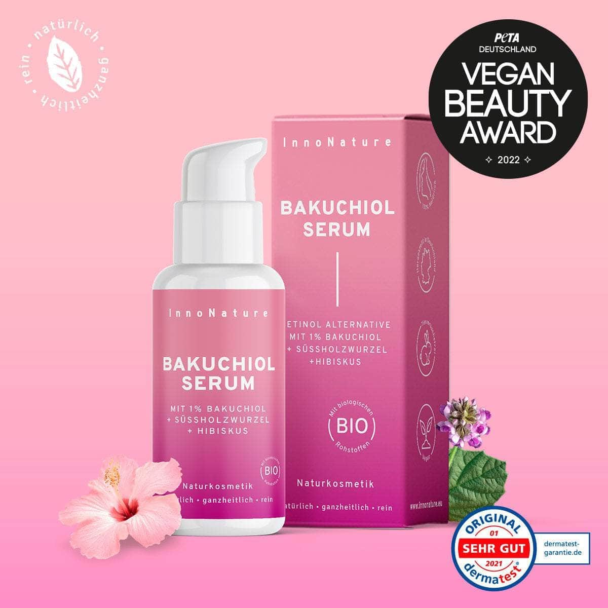 InnoNature Serum Bakuchiol Serum - Pflanzliche Retinol Alternative (Gewinner PETA Award)