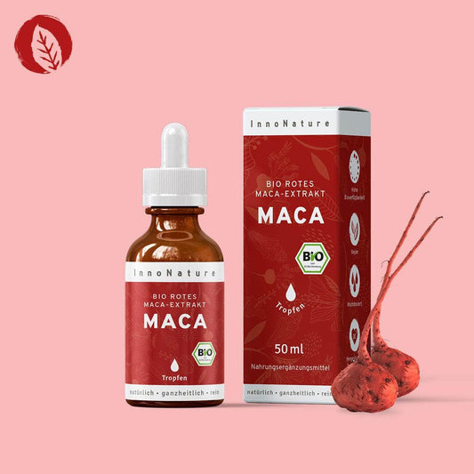 InnoNature Tropfen 1x Monatsvorrat (50ml) Bio rotes Maca-Extrakt Tropfen 50 ml