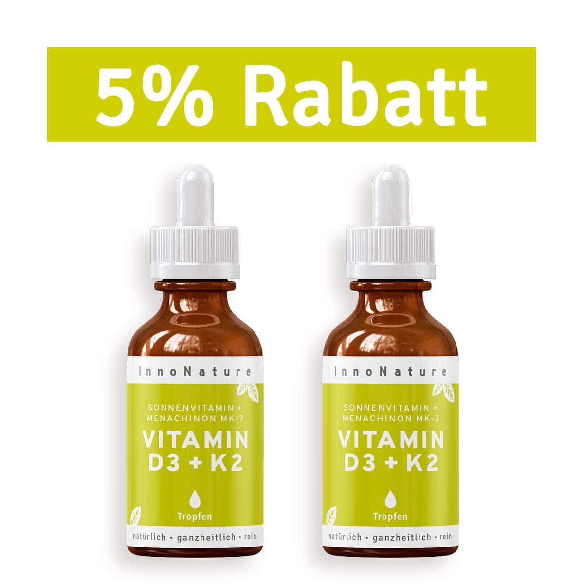 InnoNature Tropfen 2x 30ml Vitamin D3 + K2 Adults Tropfen