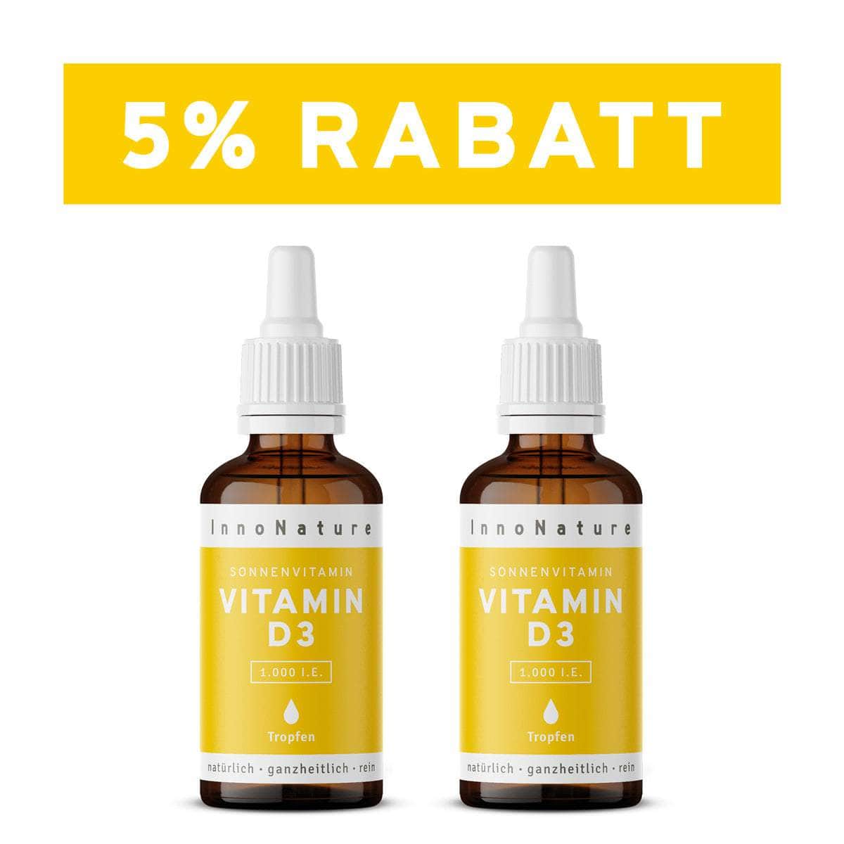 InnoNature Tropfen 2x50ml Sonnenvitamin: Vitamin D3 Tropfen