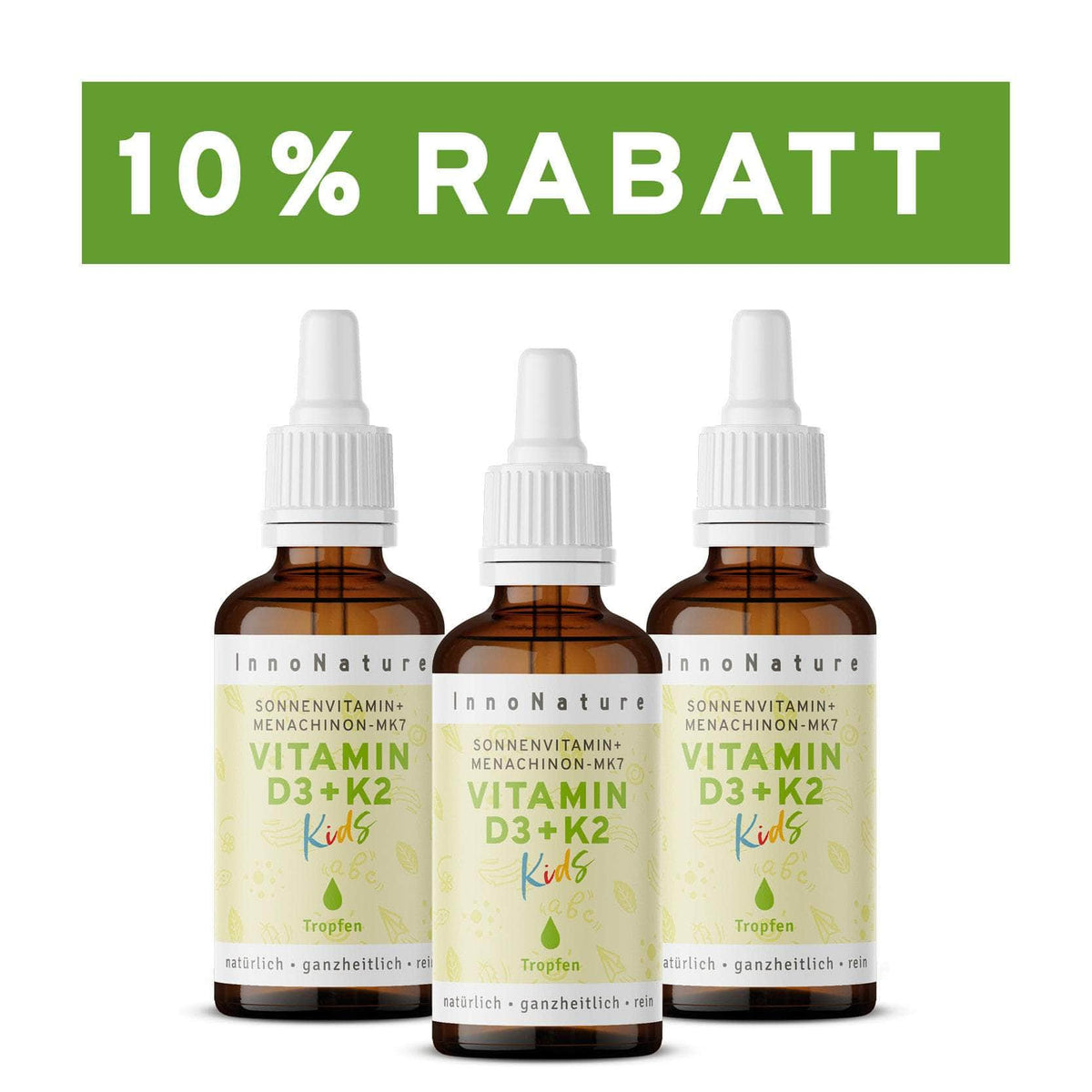 InnoNature Tropfen 3x10ml Vitamin D3 + K2 Kids Tropfen
