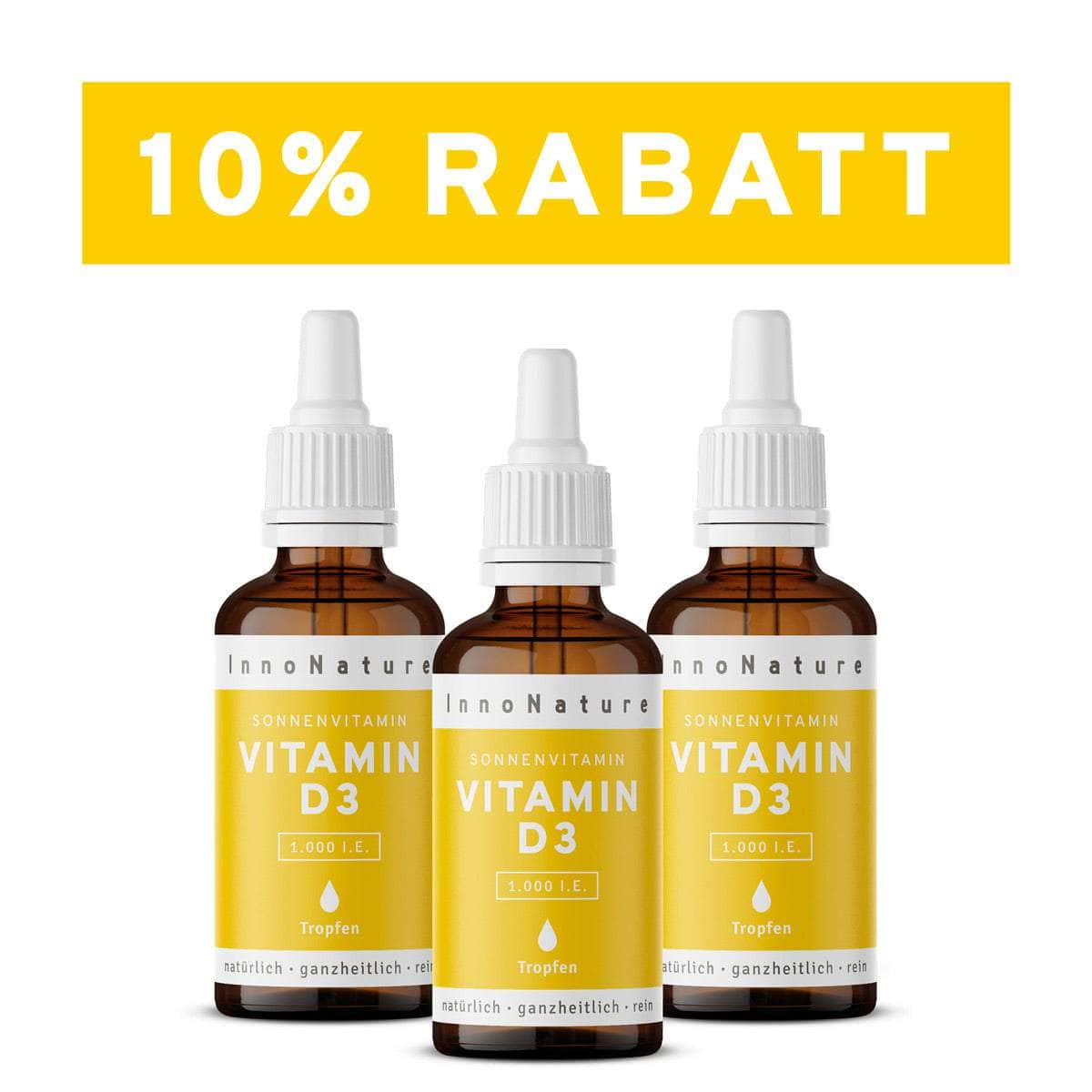 InnoNature Tropfen 3x50ml Sonnenvitamin: Vitamin D3 Tropfen