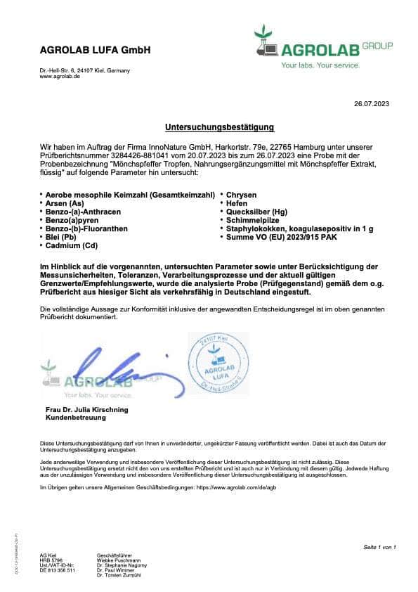 InnoNature Tropfen Bio Mönchspfeffer Extrakt Tropfen