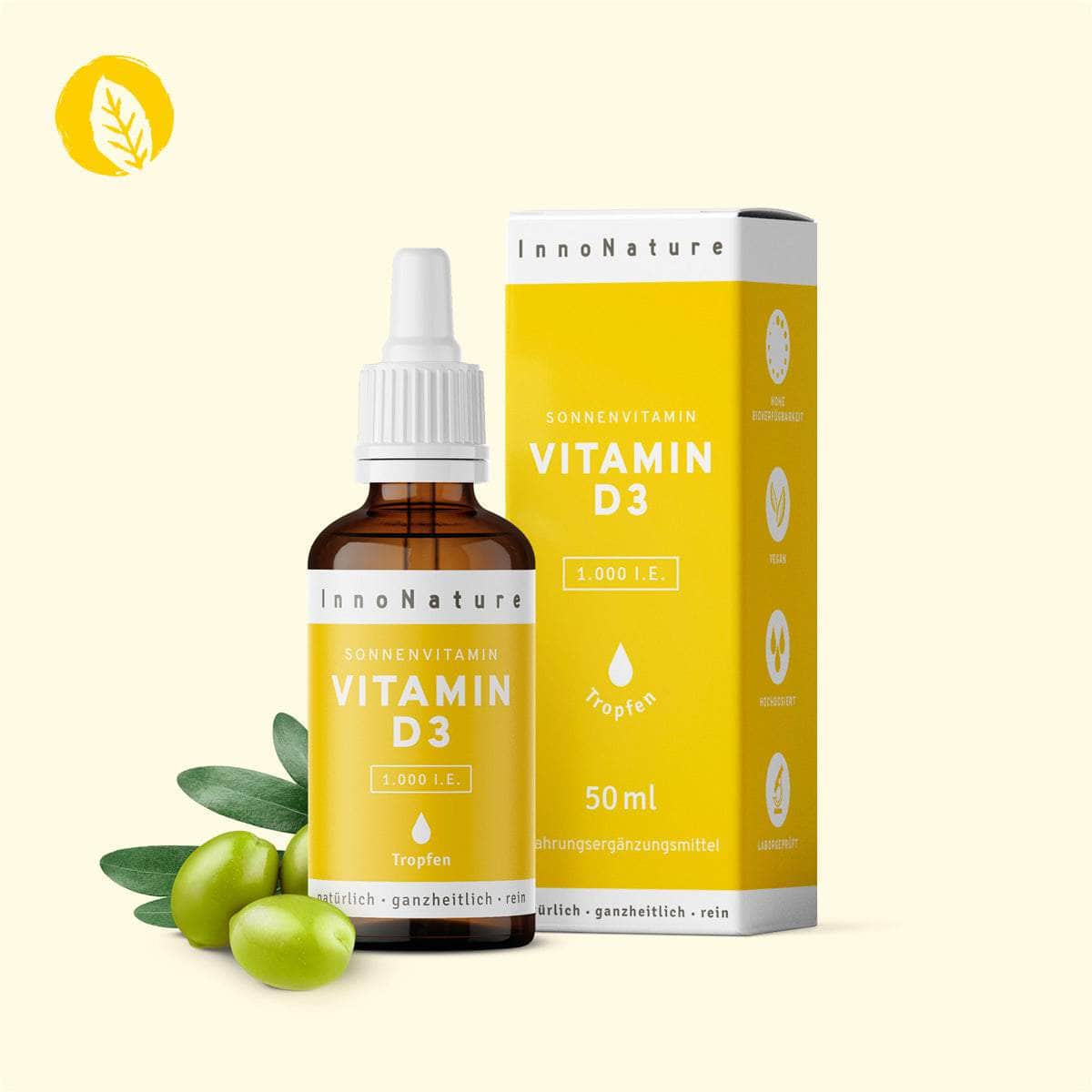 InnoNature Tropfen Sonnenvitamin: Vitamin D3 Tropfen